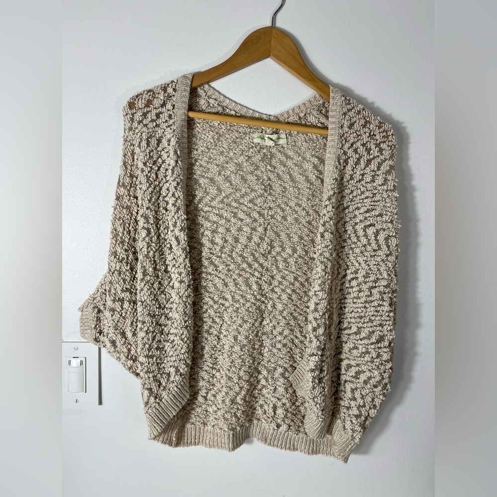 STARING at Stars Urban Outfitters Open Front Cardigan Beachy Boho Style Neutral